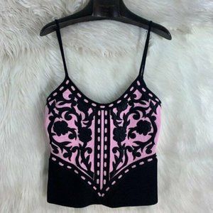 Versace Collection Pink Black Lingerie Style Top B